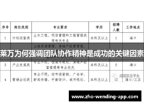 莱万为何强调团队协作精神是成功的关键因素